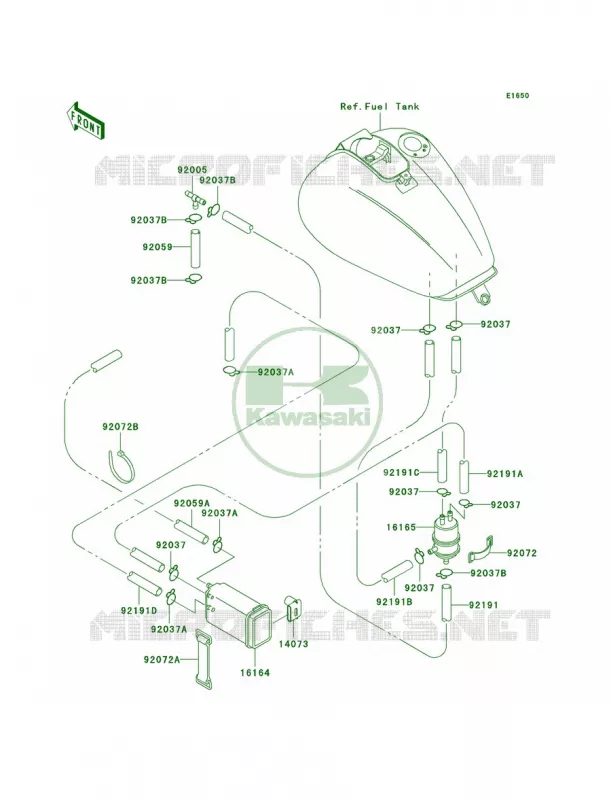 Fuel Evaporative System Kawasaki MOTOS 1500 1996 Vulcan 1500 Classic  VN1500-D1