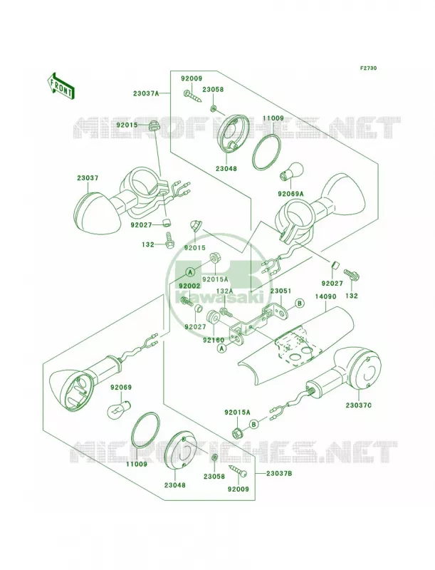 Turn Signals Kawasaki MOTOS 1500 1996 Vulcan 1500 Classic  VN1500-D1