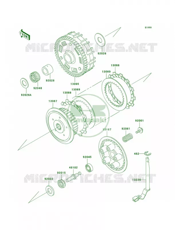 Clutch Kawasaki MOTOS 800 1996 Vulcan 800 Classic  VN800-B1