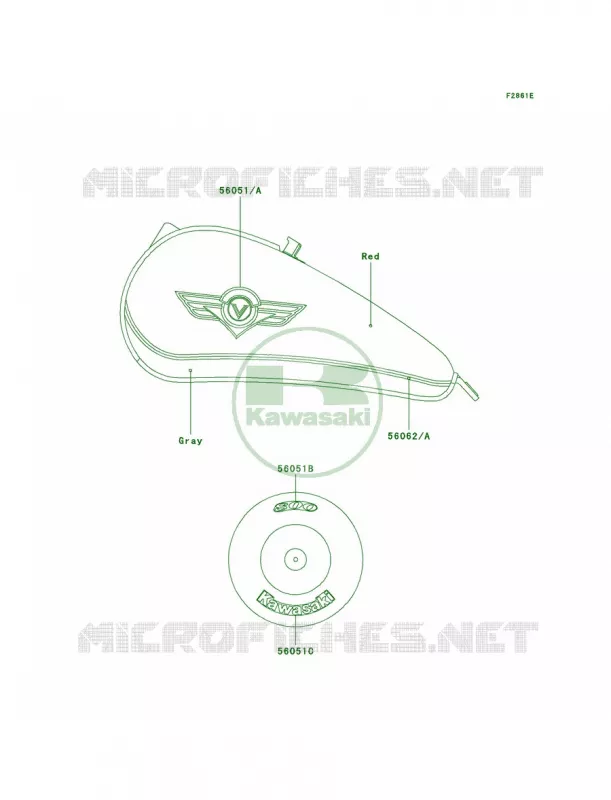 DecalsGrayRedVN800-B3 Kawasaki MOTOS 800 1996 Vulcan 800 Classic  VN800-B1