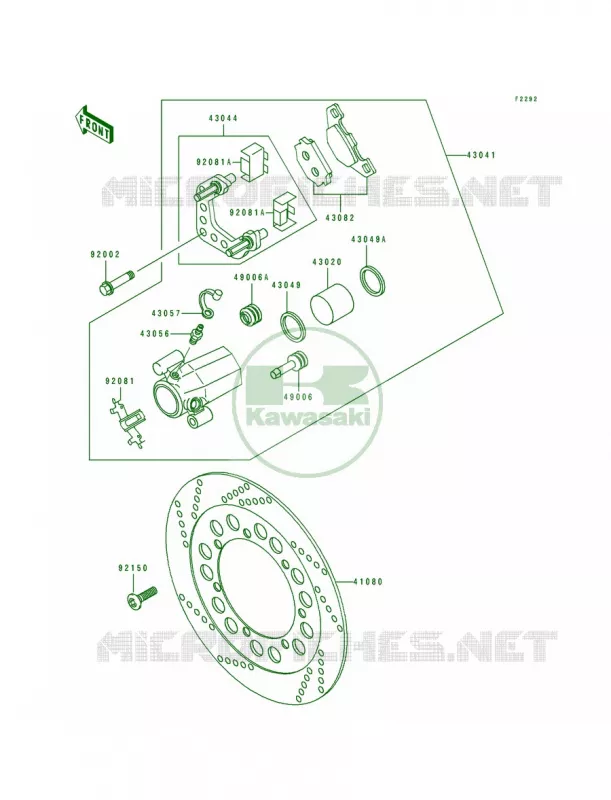 Front Brake Kawasaki MOTOS 500 1995 Vulcan 500  EN500-A6