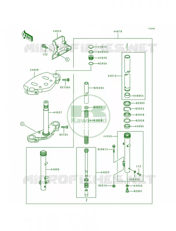 Front Fork Kawasaki MOTOS 500 1995 Vulcan 500  EN500-A6