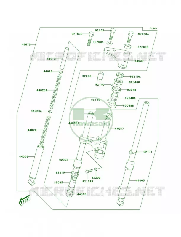 Front Fork Kawasaki MOTOS 50 2004 KDX50  KDX50-A2