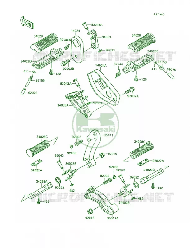 Footrests Kawasaki MOTOS 1500 1995 Vulcan 88  VN1500-A9
