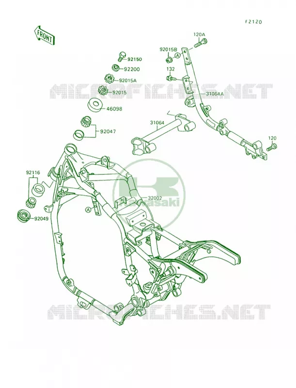 Frame Kawasaki MOTOS 1500 1995 Vulcan 88  VN1500-A9