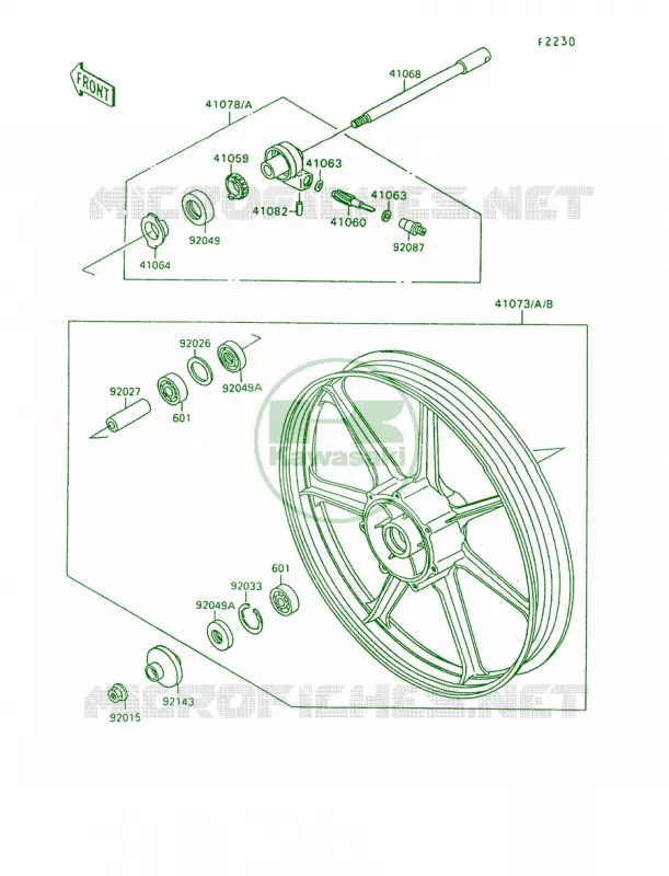 Front Wheel Kawasaki MOTOS 1500 1995 Vulcan 88  VN1500-A9