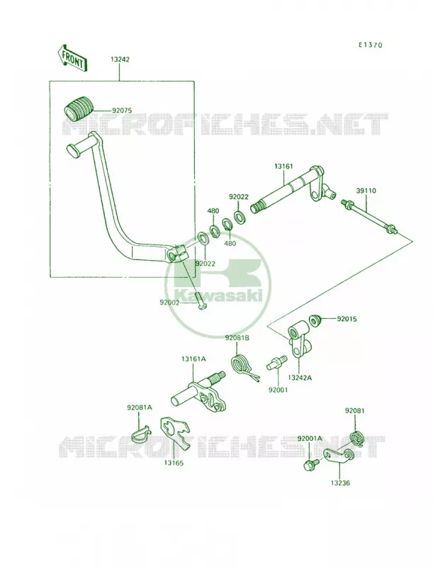 Gear Change Mechanism Kawasaki MOTOS 750 1995 Vulcan 750  VN750-A11