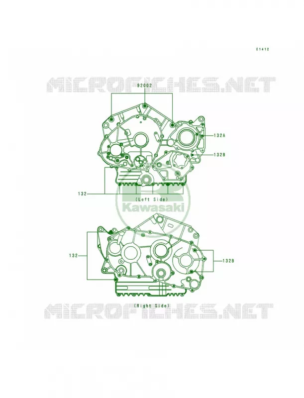 Crankcase Bolt Pattern Kawasaki MOTOS 800 1995 Vulcan 800  VN800-A1