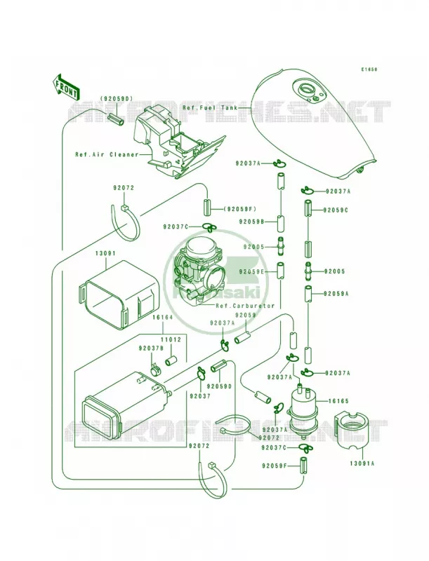 Fuel Evaporative System Kawasaki MOTOS 250 1994 Eliminator 250  EL250-E4