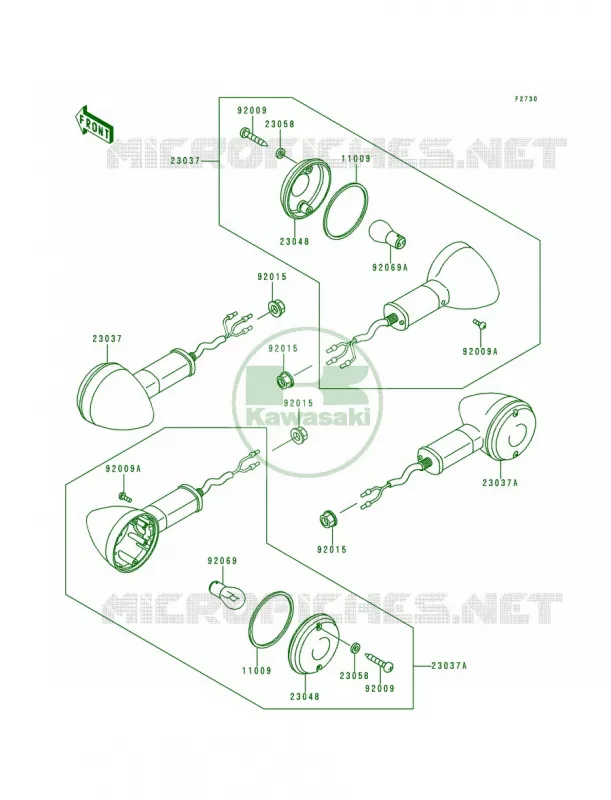 Turn Signals Kawasaki MOTOS 500 1994 Vulcan 500  EN500-A5