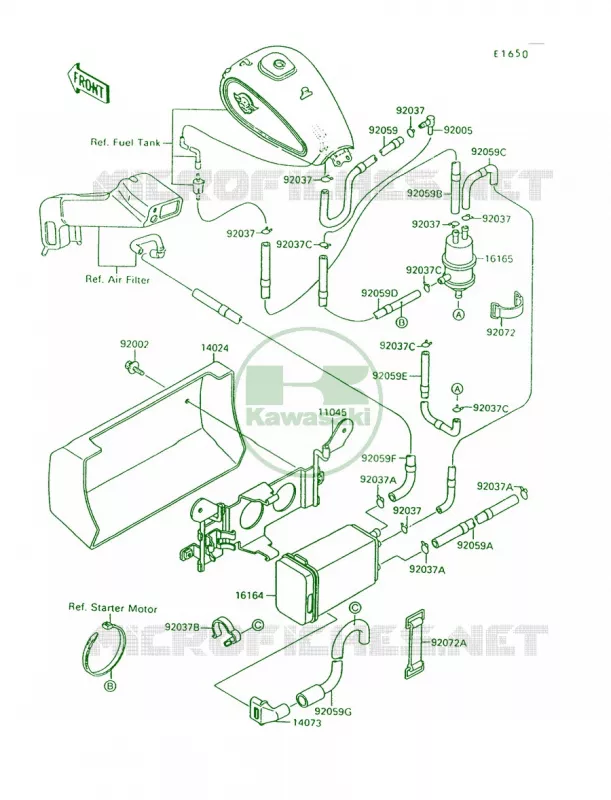 Fuel Evaporative System Kawasaki MOTOS 1500 1994 Vulcan 88  VN1500-A8