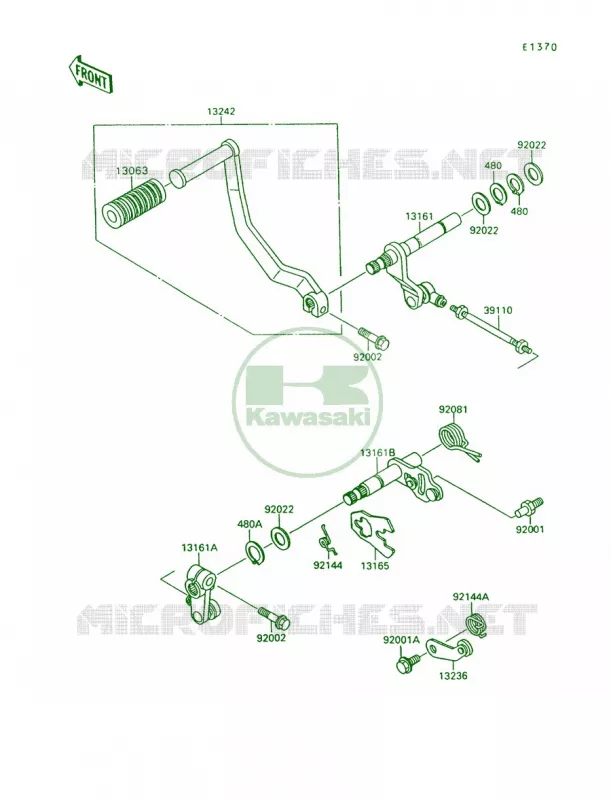 Gear Change Mechanism Kawasaki MOTOS 1500 1994 Vulcan 88  VN1500-A8