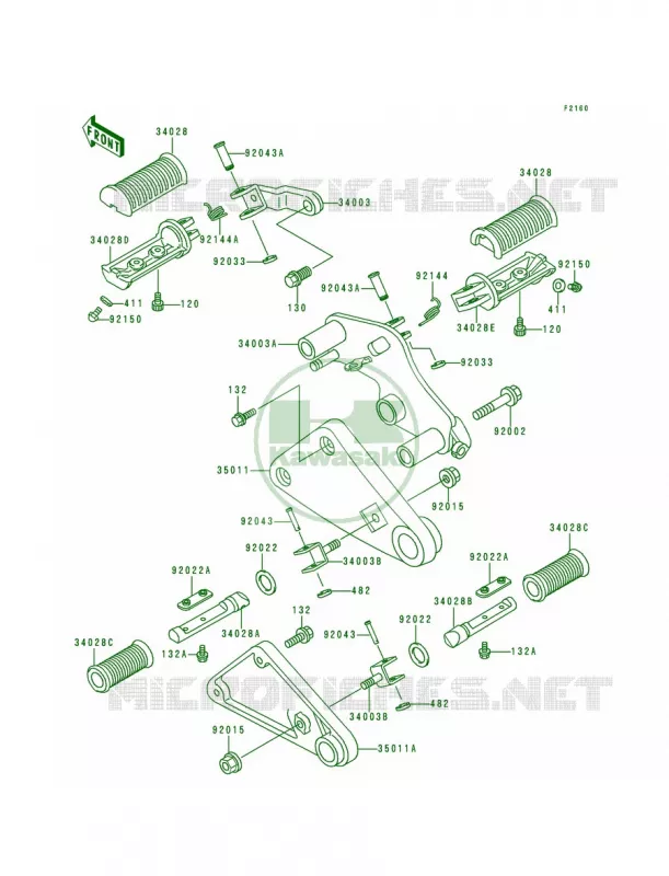 Footrests Kawasaki MOTOS 500 1993 Vulcan 500  EN500-A4