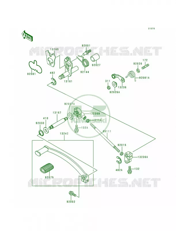 Gear Change Mechanism Kawasaki MOTOS 500 1993 Vulcan 500  EN500-A4