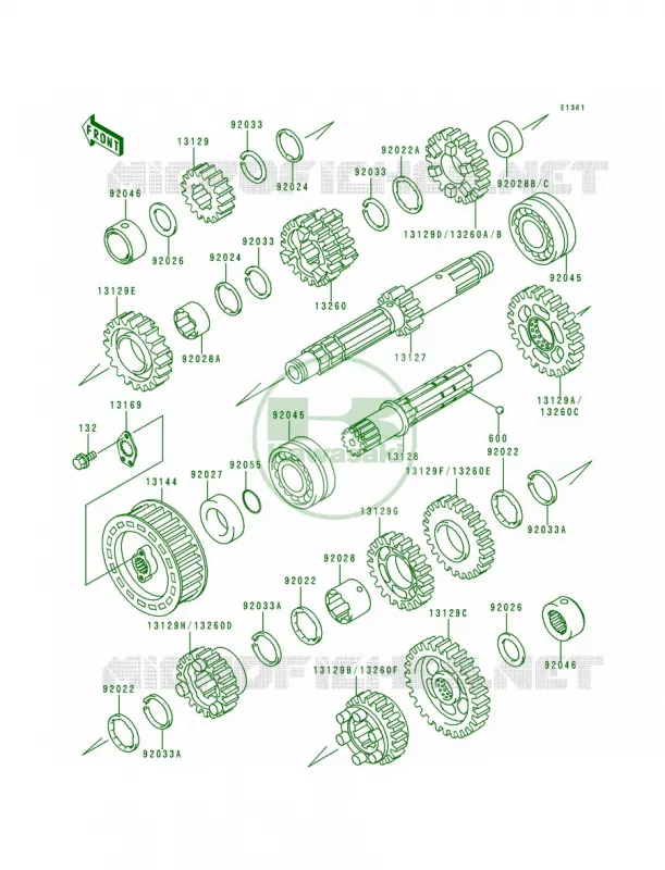 Transmission Kawasaki MOTOS 500 1993 Vulcan 500  EN500-A4