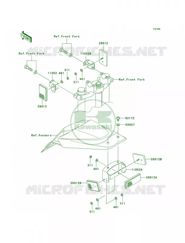 ReflectorsCN Kawasaki MOTOS 110 2004 KLX110  KLX110-A3