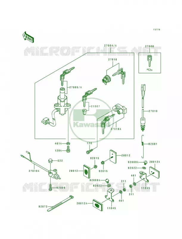 Ignition SwitchLocksReflectors Kawasaki MOTOS 250 1992 Eliminator 250  EL250-E2