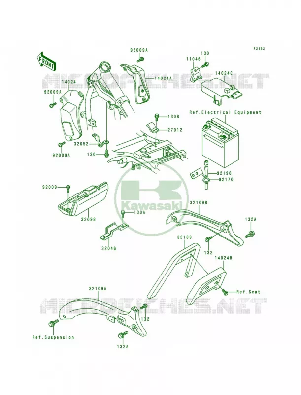 Battery Case Kawasaki MOTOS 500 1992 Vulcan 500  EN500-A3