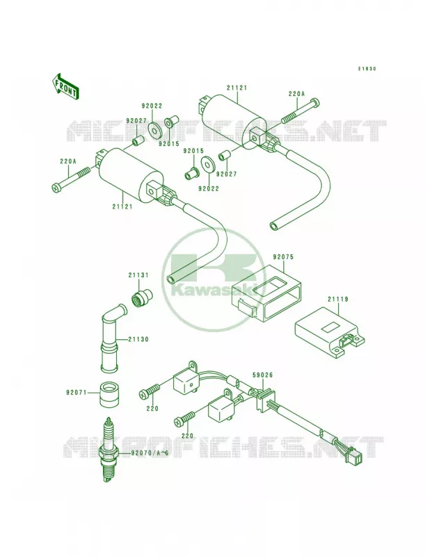Ignition System Kawasaki MOTOS 500 1992 Vulcan 500  EN500-A3
