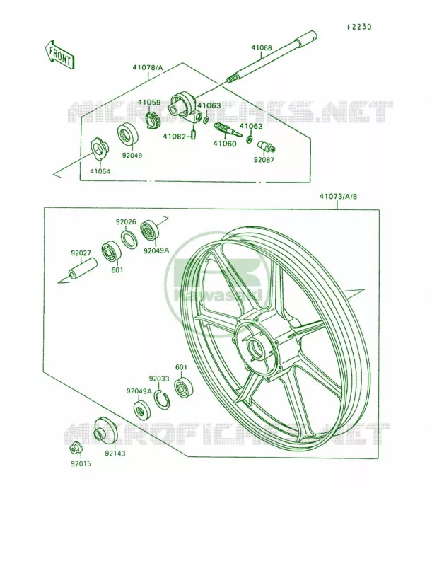 Front Wheel Kawasaki MOTOS 1500 1992 Vulcan 88  VN1500-A6