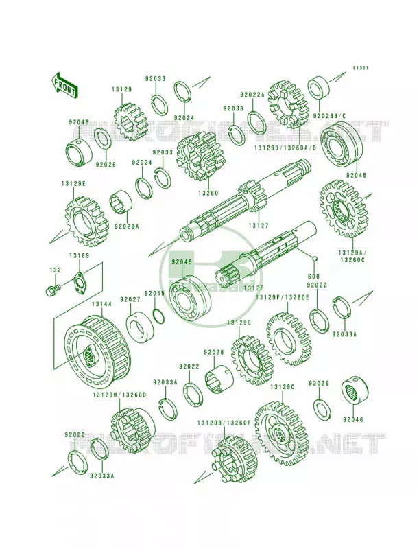 Transmission Kawasaki MOTOS 500 1991 Vulcan 500  EN500-A2