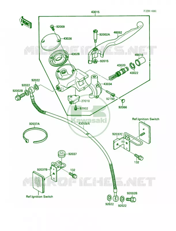 Front Master Cylinder Kawasaki MOTOS 1500 1991 Vulcan 88  VN1500-A5