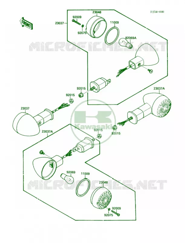 Turn Signal Kawasaki MOTOS 1500 1990 Vulcan 88  VN1500-A4
