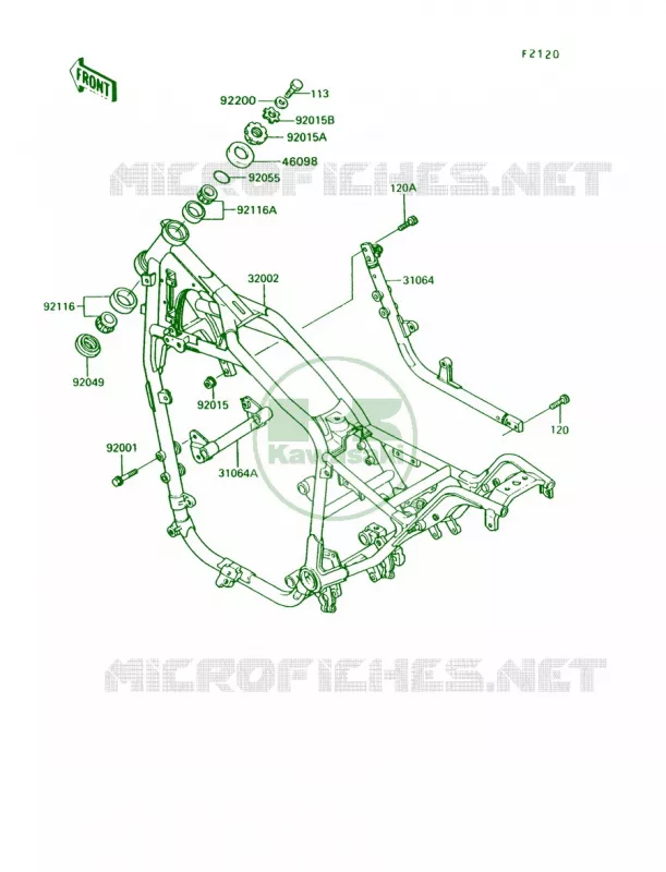 Frame Kawasaki MOTOS 750 1990 Vulcan 750  VN750-A6