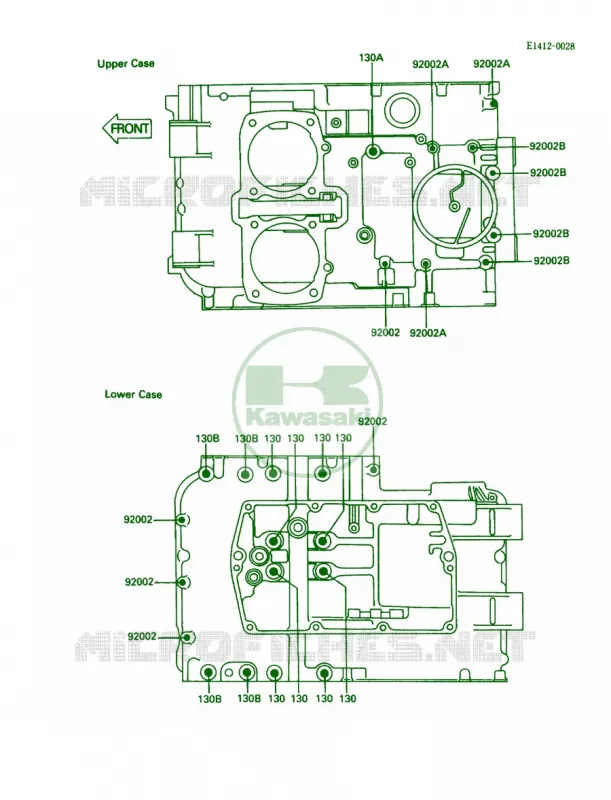 Crankcase Bolt Pattern Kawasaki MOTOS 450 1989 454 LTD  EN450-A5