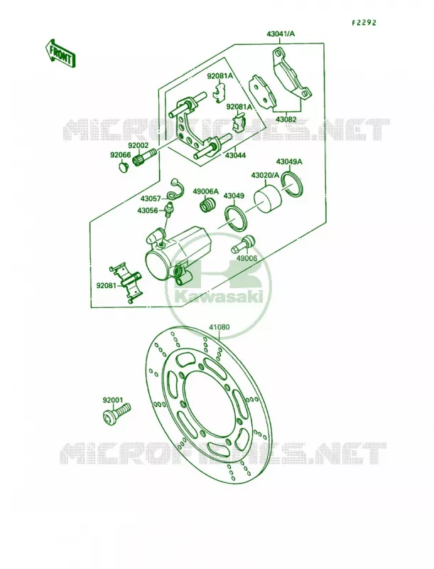 Front Brake Kawasaki MOTOS 1500 1989 Vulcan 88  VN1500-A3