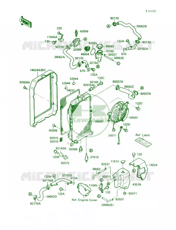 Radiator Kawasaki MOTOS 1500 1989 Vulcan 88  VN1500-A3