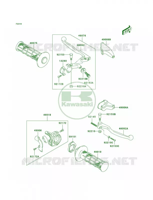 Handle Lever Kawasaki MOTOS 125 2004 KLX125L  KLX125-B2