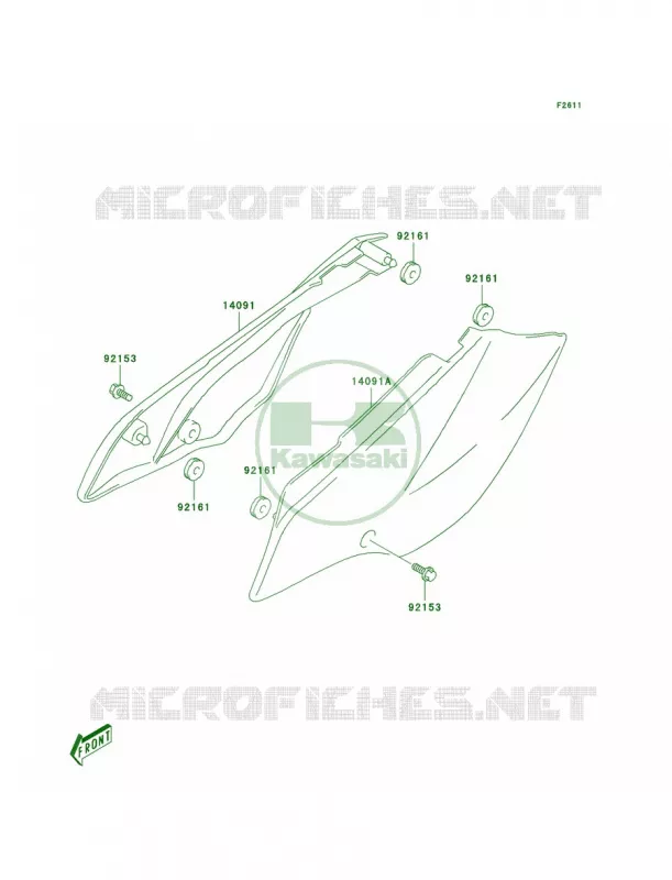 Side Covers Kawasaki MOTOS 125 2004 KLX125L  KLX125-B2