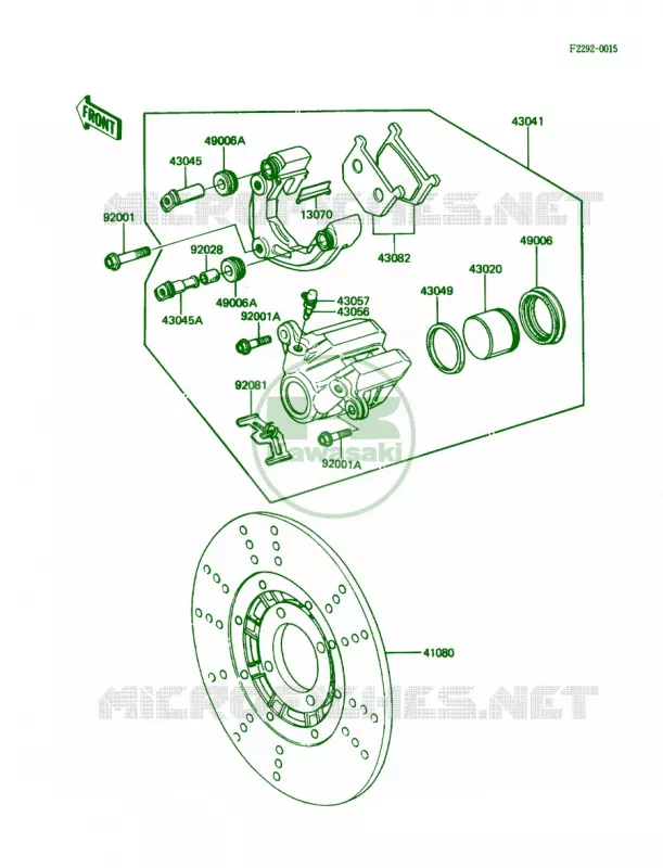 Front Brake Kawasaki MOTOS 305 1988 LTD  KZ305-B3