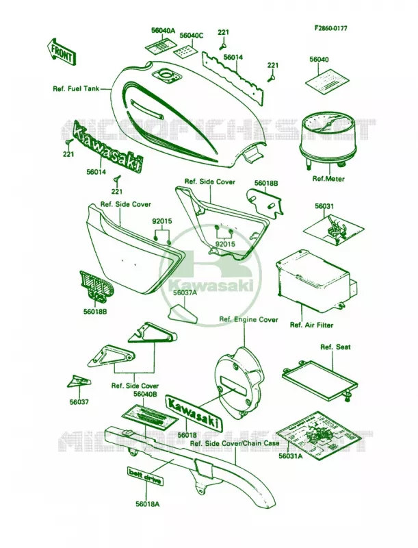 Labels Kawasaki MOTOS 305 1988 LTD  KZ305-B3