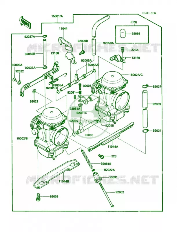 Carburetor Kawasaki MOTOS 450 1987 454 LTD  EN450-A3