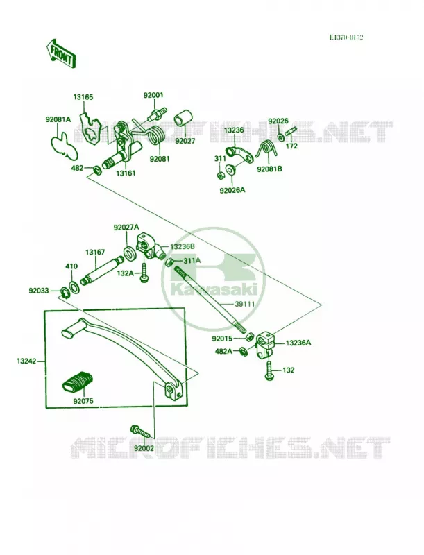 Gear Change Mechanism Kawasaki MOTOS 450 1987 454 LTD  EN450-A3
