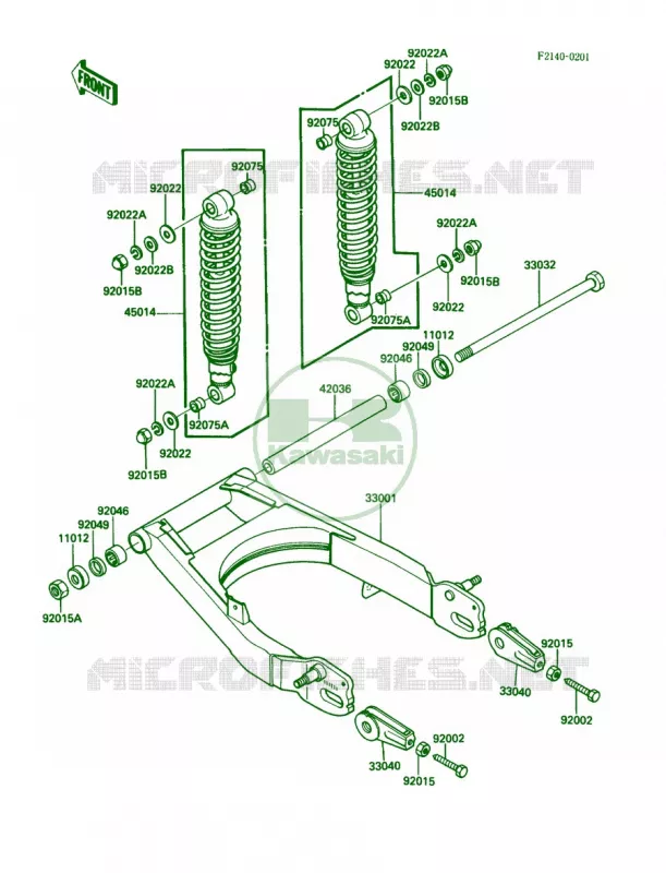 SwingarmShock Absorber Kawasaki MOTOS 450 1987 454 LTD  EN450-A3