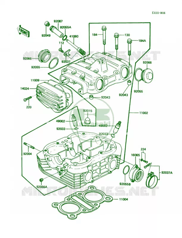 Cylinder Head Kawasaki MOTOS 305 1987 LTD  KZ305-B2