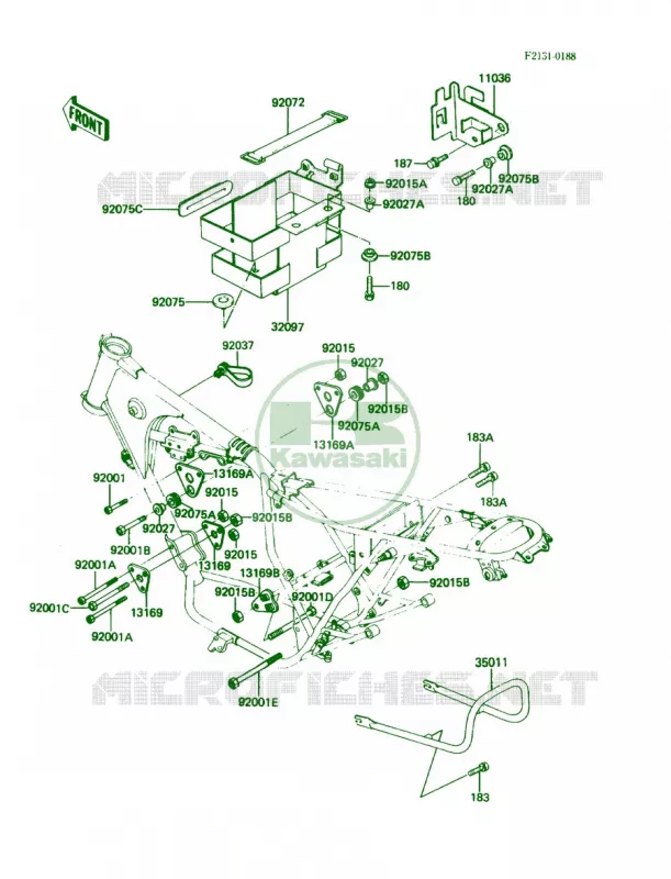Frame Fittings Kawasaki MOTOS 305 1987 LTD  KZ305-B2