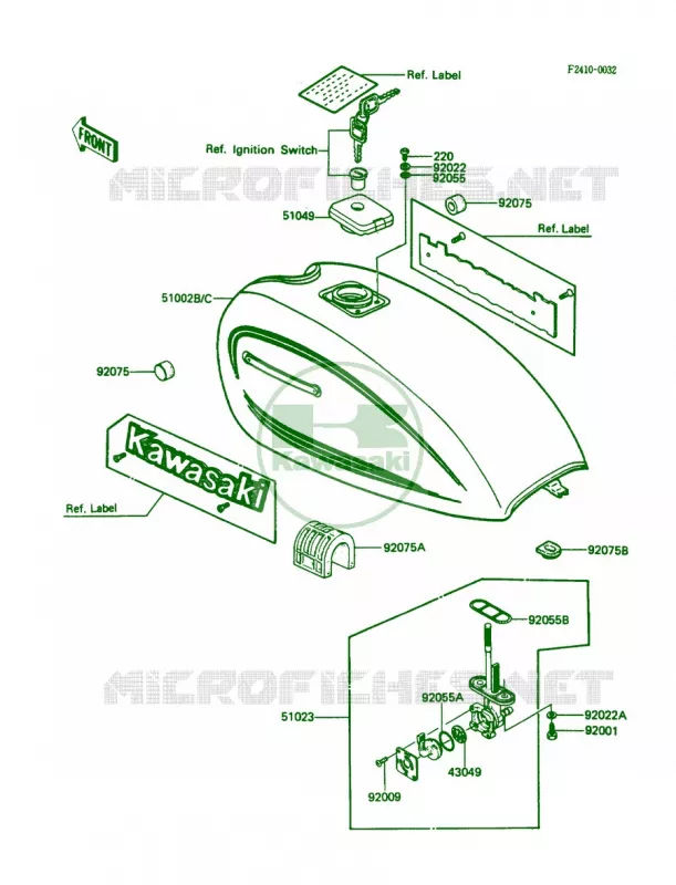 Fuel Tank Kawasaki MOTOS 305 1987 LTD  KZ305-B2