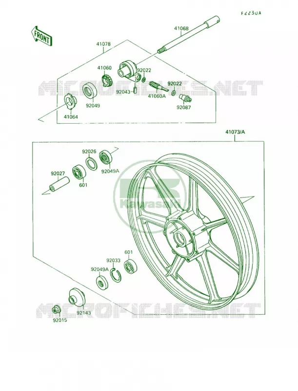 Front HubJA001441&ampNAMI Kawasaki MOTOS 1500 1987 Vulcan 88  VN1500-A1