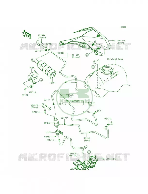 Fuel Evaporative SystemCA Kawasaki MOTOS 1000 2015 Ninja ZX-10R ABS  ZX1000KFF