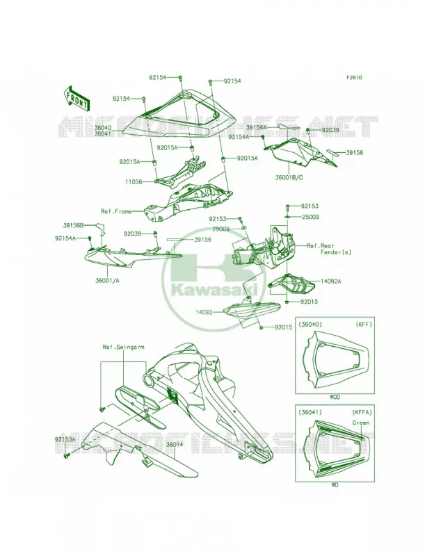 Side CoversChain Cover Kawasaki MOTOS 1000 2015 Ninja ZX-10R ABS  ZX1000KFF