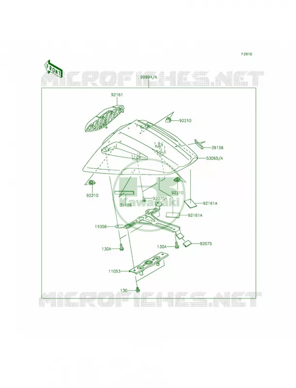 AccessorySingle Seat Cover Kawasaki MOTOS 1000 2015 Ninja ZX-10R ABS 30th Anniversary  ZX1000KFFA