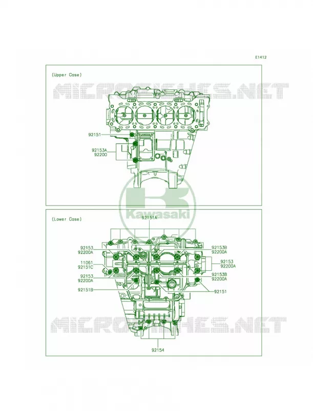 Crankcase Bolt Pattern Kawasaki MOTOS 1000 2015 Ninja ZX-10R ABS 30th Anniversary  ZX1000KFFA