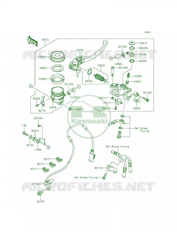 Front Master Cylinder Kawasaki MOTOS 1000 2015 Ninja ZX-10R ABS 30th Anniversary  ZX1000KFFA