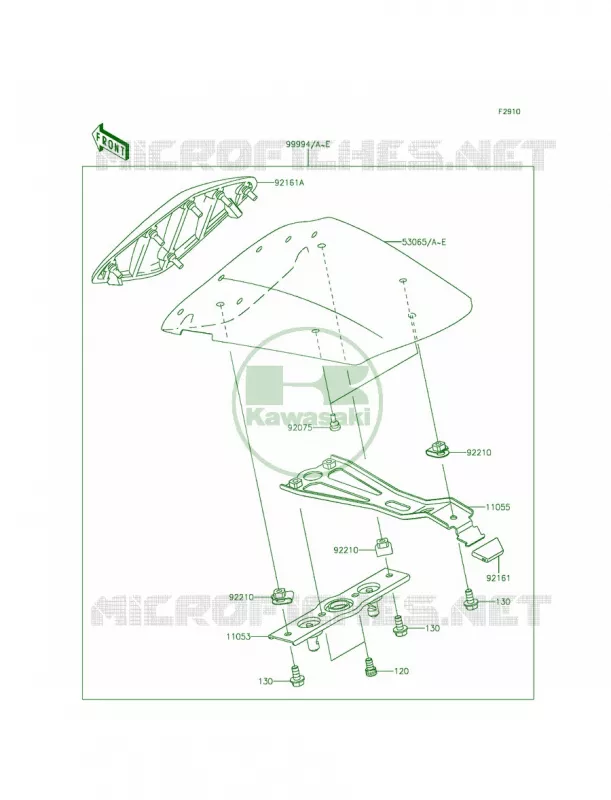 AccessorySingle Seat Cover Kawasaki MOTOS 636 2015 Ninja ZX-6R  ZX636FFFA