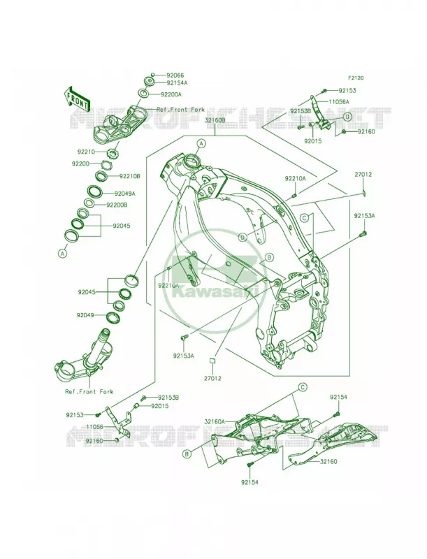 Frame Kawasaki MOTOS 636 2015 Ninja ZX-6R  ZX636FFFA