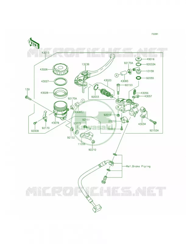 Front Master Cylinder Kawasaki MOTOS 636 2015 Ninja ZX-6R  ZX636FFFA